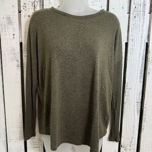 Buffalo David Bitton Womens Ribbed Sleeve Cozy Long Sleeve Size Small Dark Green